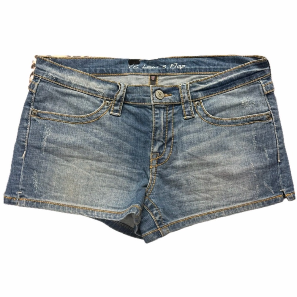 VS Victoria’s Secret‎ London Jeans Low 5 Flap Pocket  Denim Jean Shorts Sz 10